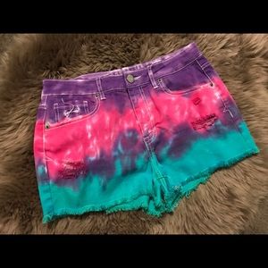 Custom tie dye Aeropostale high waist shorty Sz 6